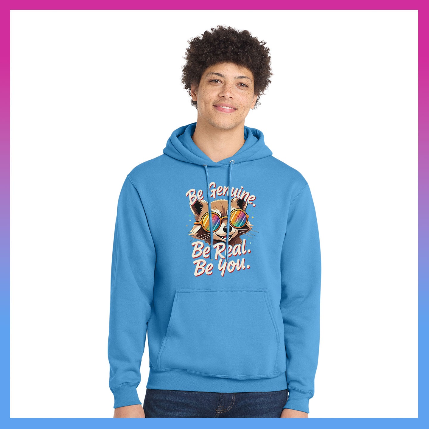 Domino Effect Apparel - Bob Be Genuine Printed Port & Co Pullover Hoodie