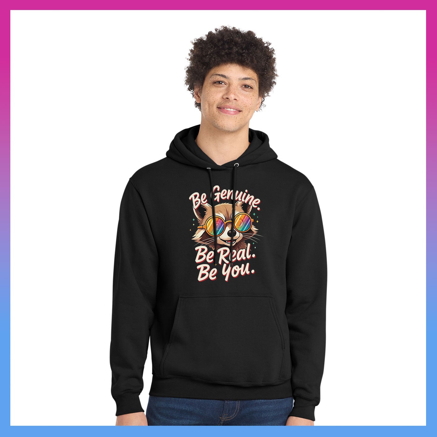 Domino Effect Apparel - Bob Be Genuine Printed Port & Co Pullover Hoodie