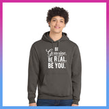 Domino Effect Apparel - Be Genuine Typography Printed Port & Co Pullover Hoodie