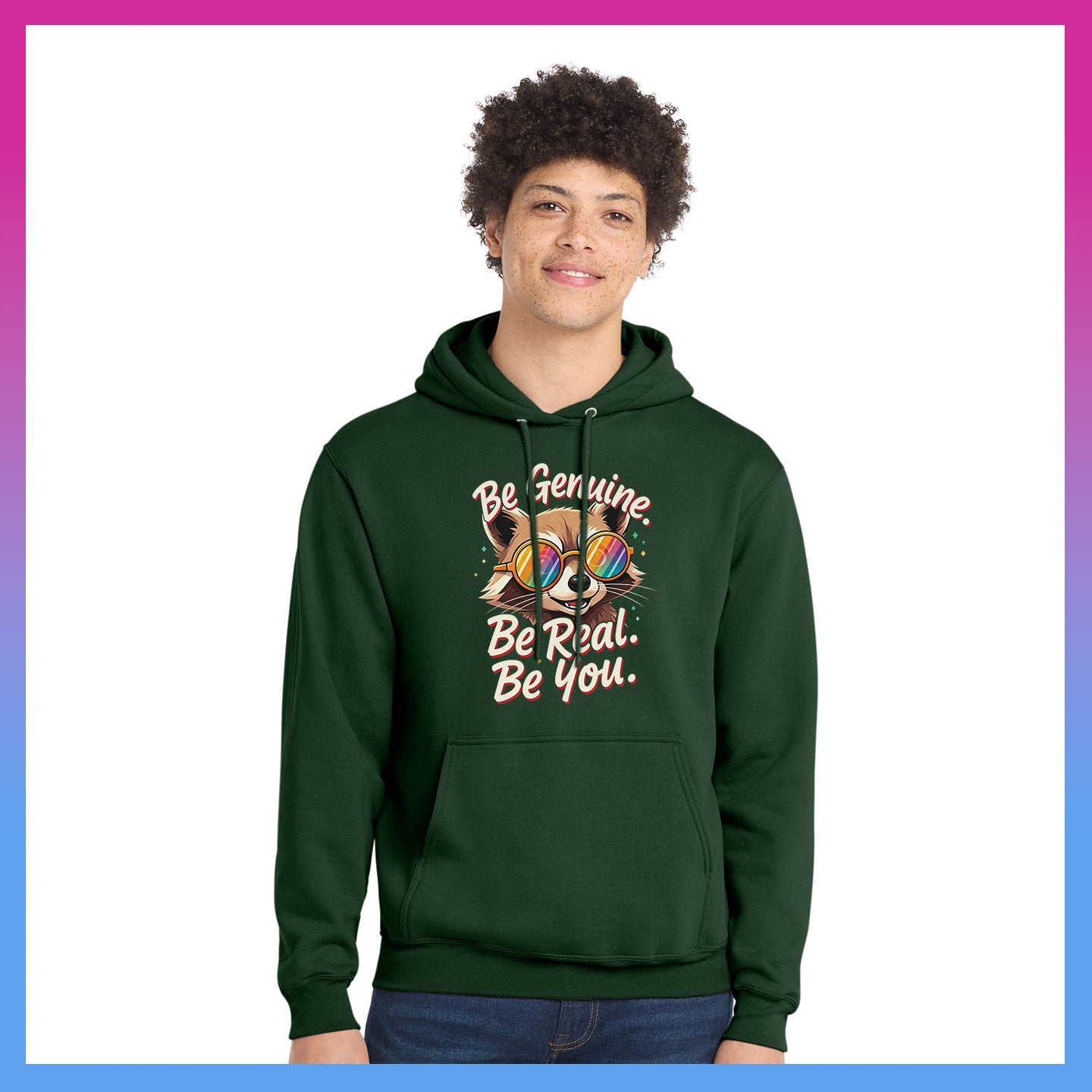 Domino Effect Apparel - Bob Be Genuine Printed Port & Co Pullover Hoodie