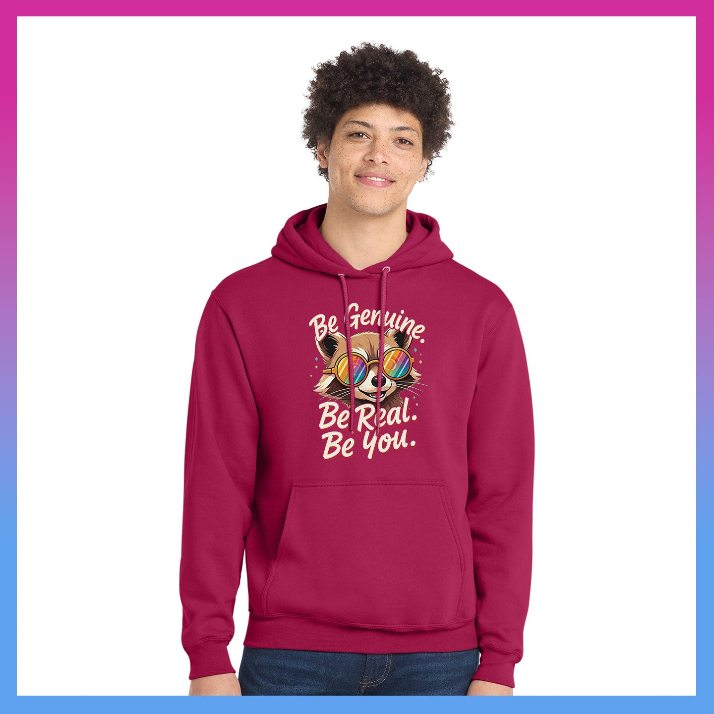 Domino Effect Apparel - Bob Be Genuine Printed Port & Co Pullover Hoodie