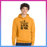 Domino Effect Apparel - Be Genuine Typography Printed Port & Co Pullover Hoodie