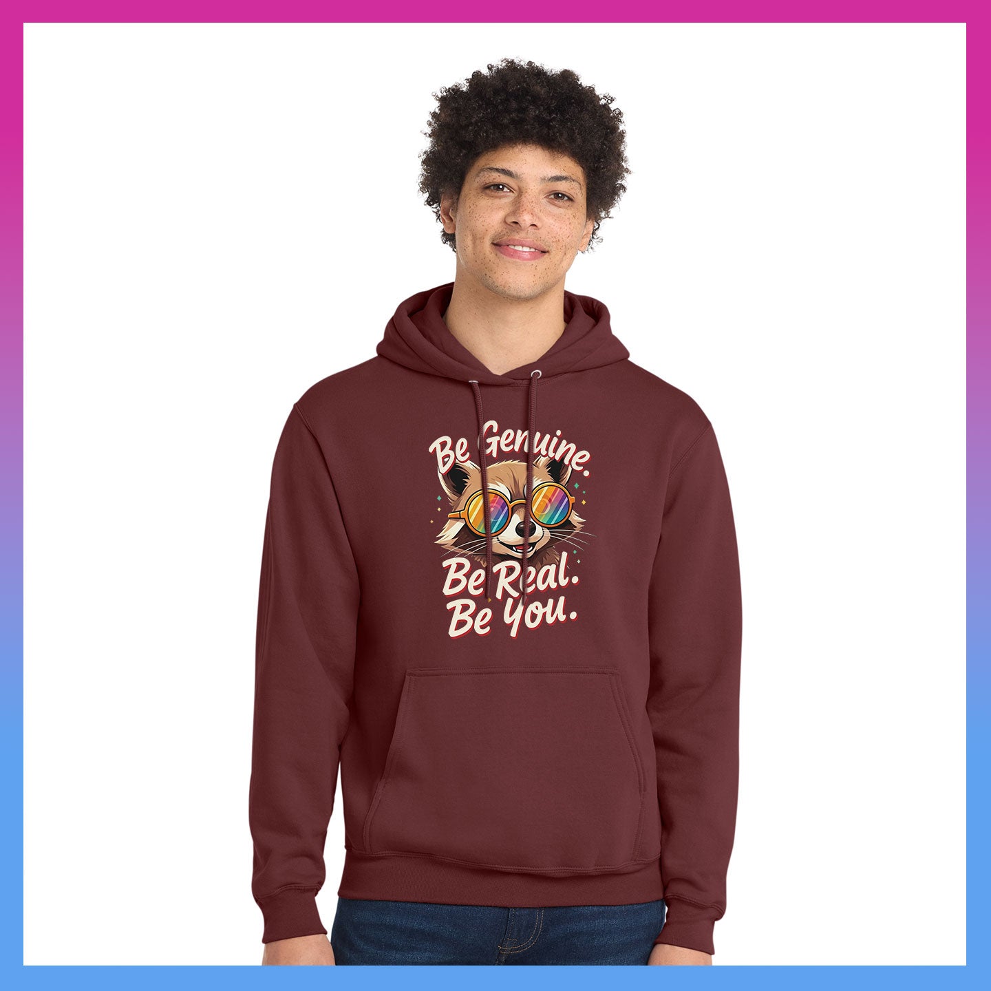 Domino Effect Apparel - Bob Be Genuine Printed Port & Co Pullover Hoodie