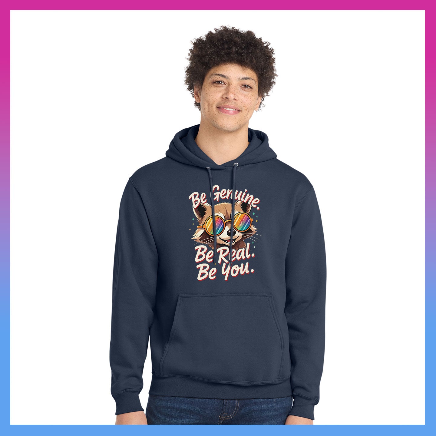 Domino Effect Apparel - Bob Be Genuine Printed Port & Co Pullover Hoodie