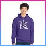 Domino Effect Apparel - Be Genuine Typography Printed Port & Co Pullover Hoodie