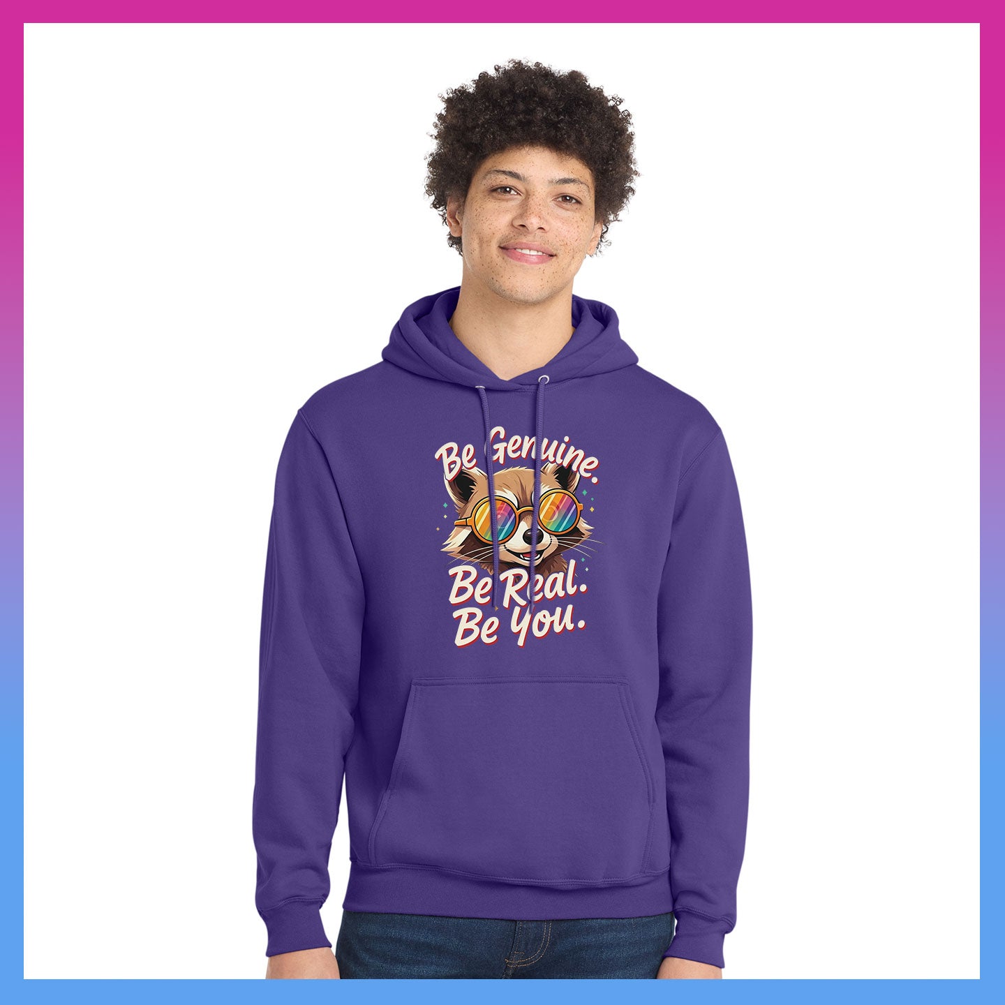 Domino Effect Apparel - Bob Be Genuine Printed Port & Co Pullover Hoodie