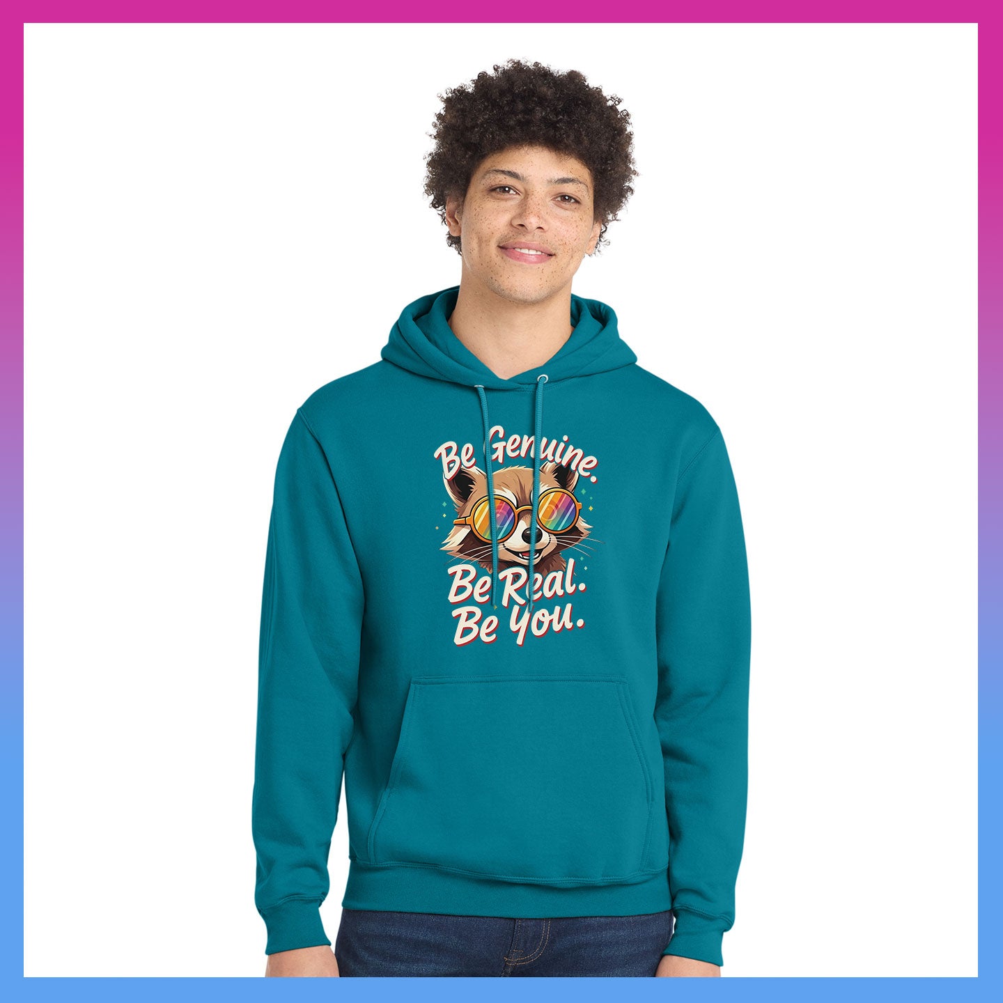 Domino Effect Apparel - Bob Be Genuine Printed Port & Co Pullover Hoodie