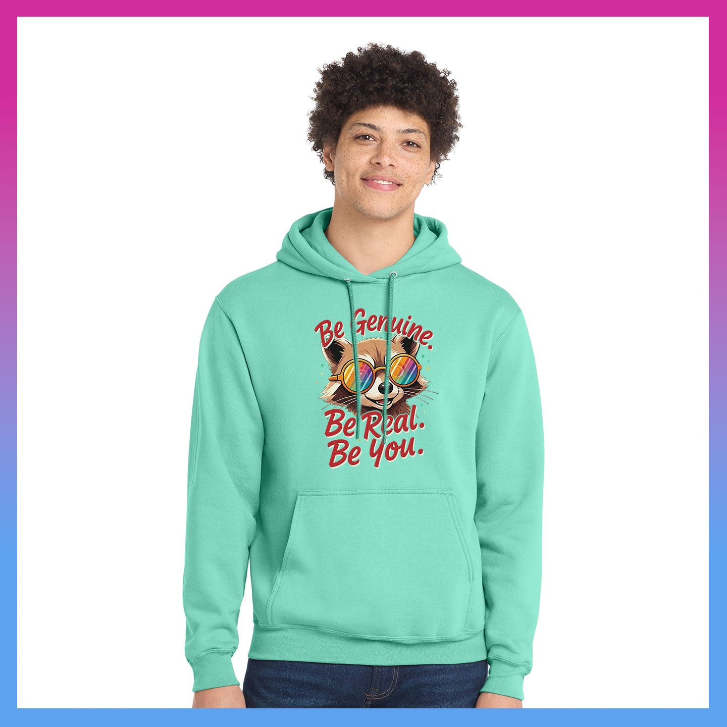 Domino Effect Apparel - Bob Be Genuine Printed Port & Co Pullover Hoodie