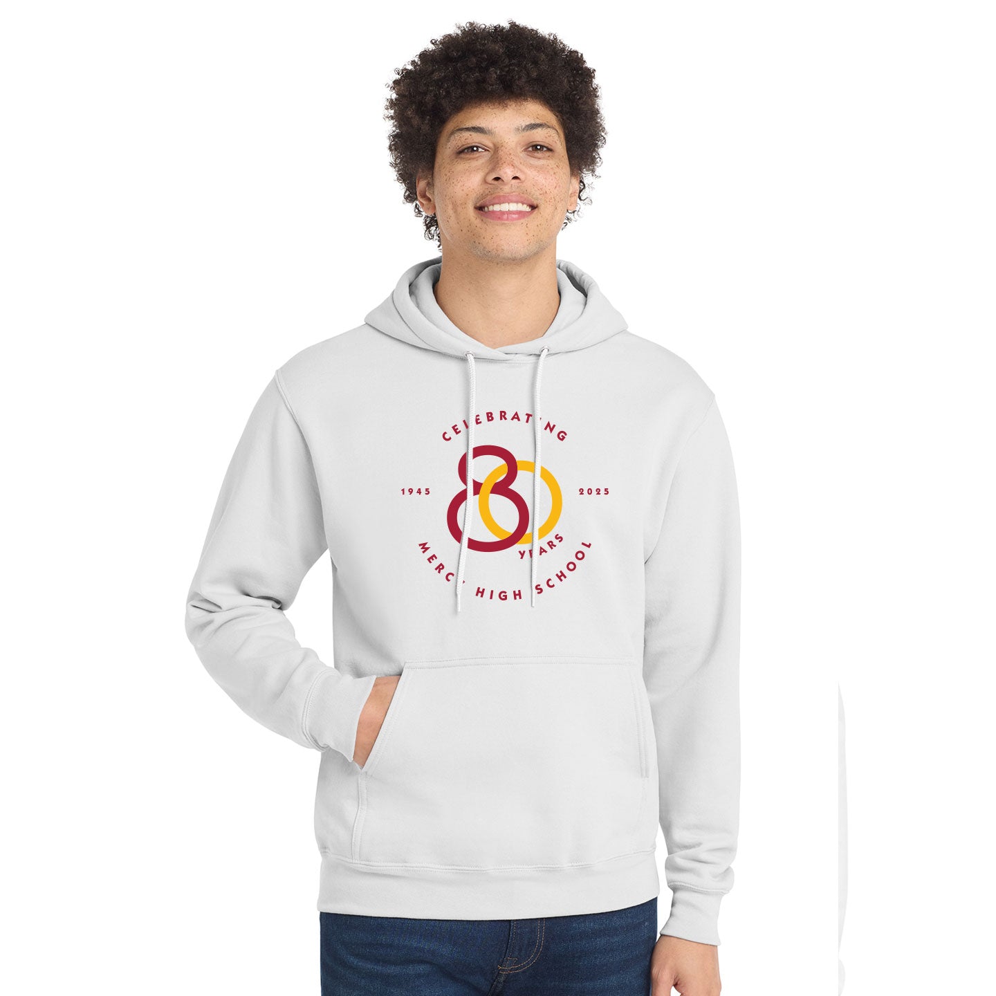 Mercy HS - 80th Anniversary Printed Unisex Port & Co Core Fleece Hoodie