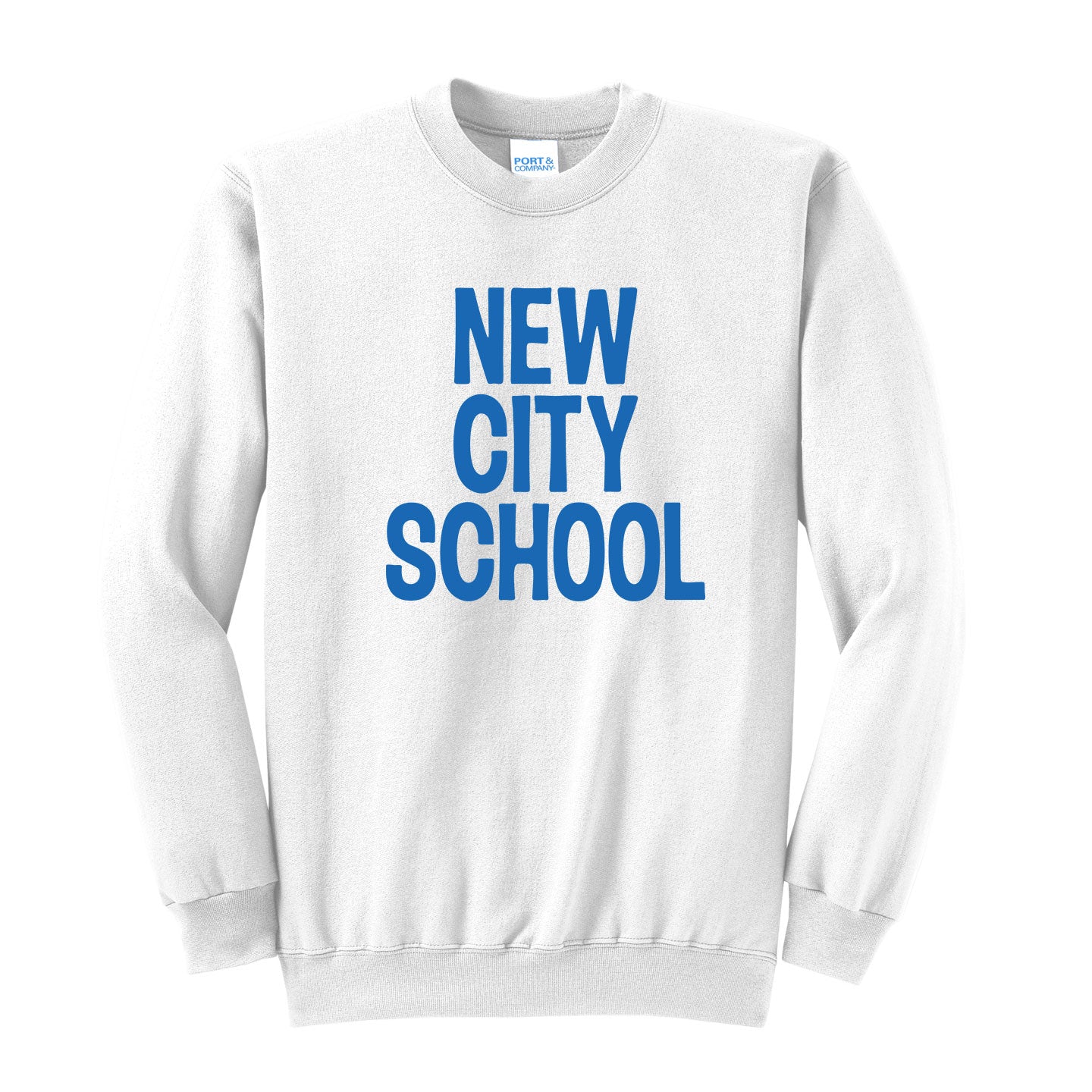 New City School - Stacked - Port & Company  Core Fleece Crewneck Sweatshirt