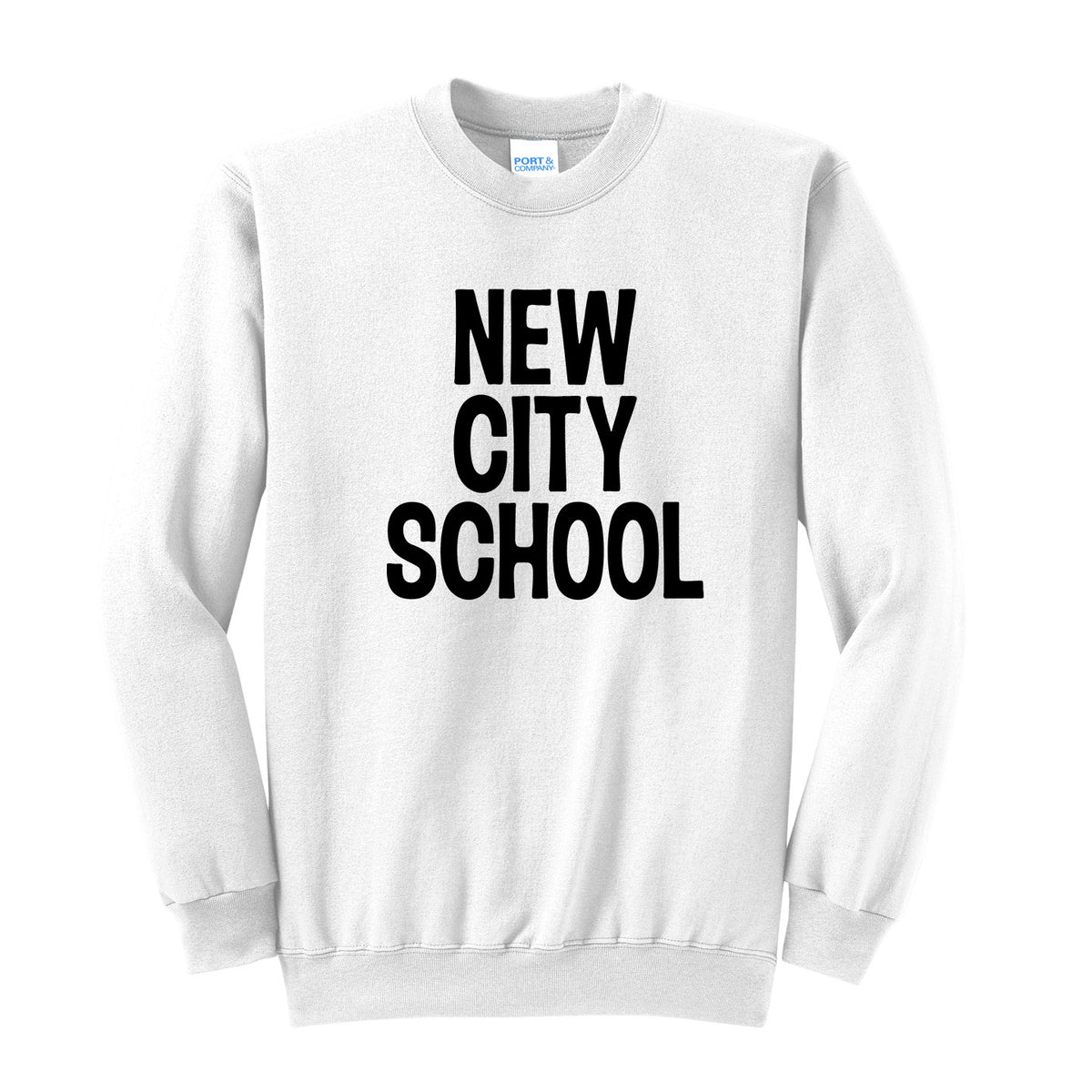 New City School - Black Stacked Unisex Port&Co  Crewneck Sweatshirt