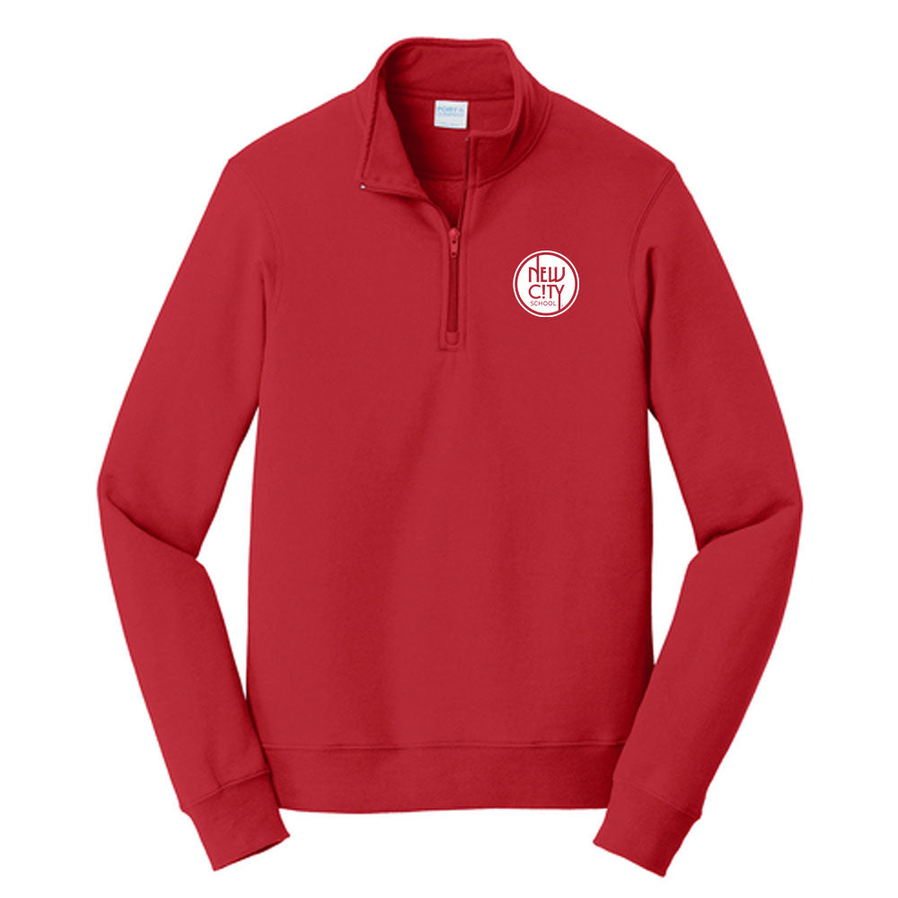 New City School -  Left Chest Circle Embroidery  - Port & Company  1/4 Zip Sweatshirt