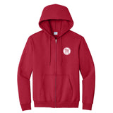 New City School -  Left Chest Circle Print  - Port & Company Essential Full Zip Hooded Sweatshirt