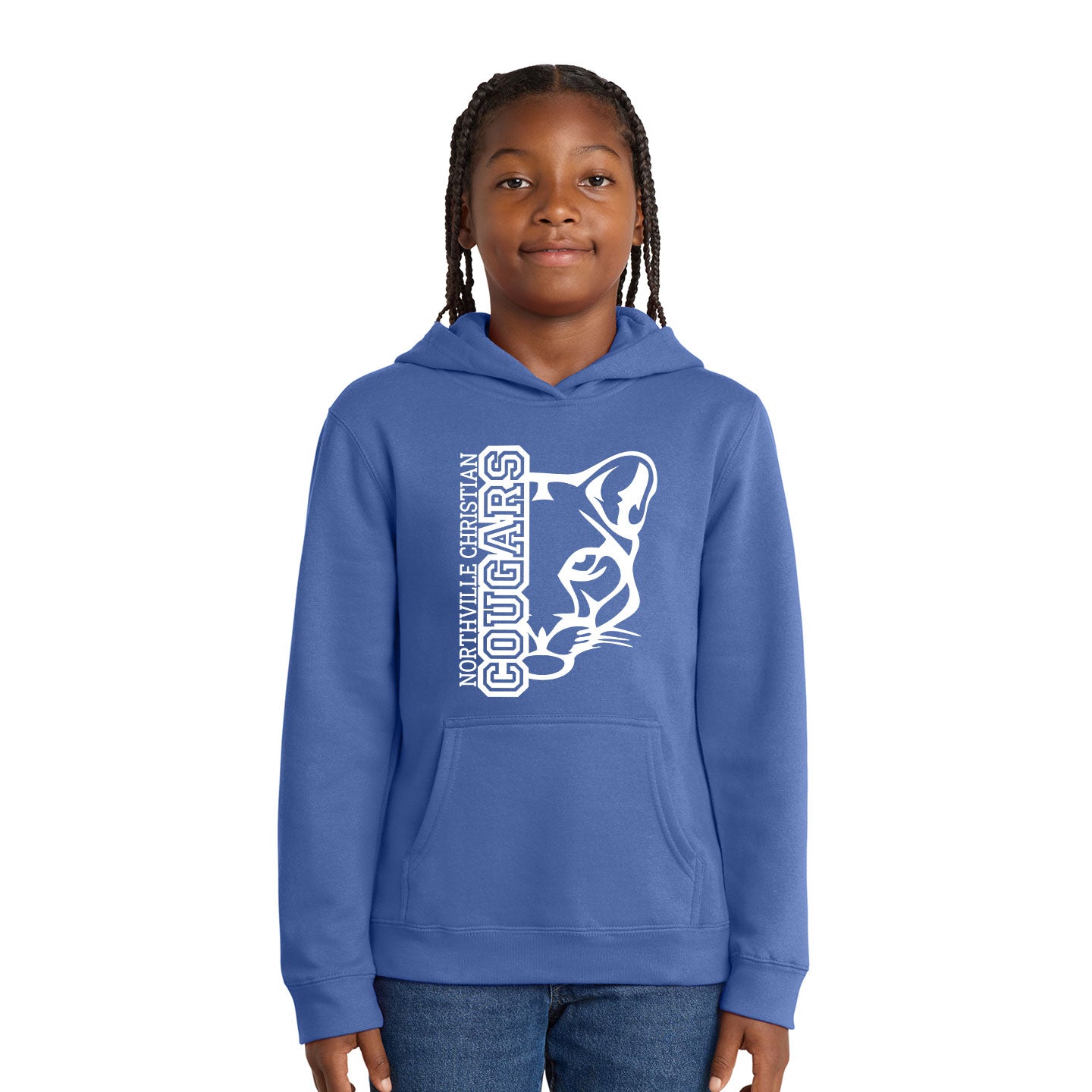 NVCS - Cougar Face District Youth V.I.T. Fleece Hoodie