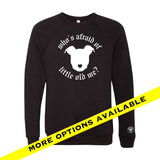 Peace Love and Paws Rescue - Whos Afraid of Little Old Me? Unisex fleece Raglan Crewneck Sweatshirt