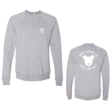 Peace Love and Paws Rescue - Whos Afraid of Little Old Me? Unisex fleece Raglan Crewneck Sweatshirt