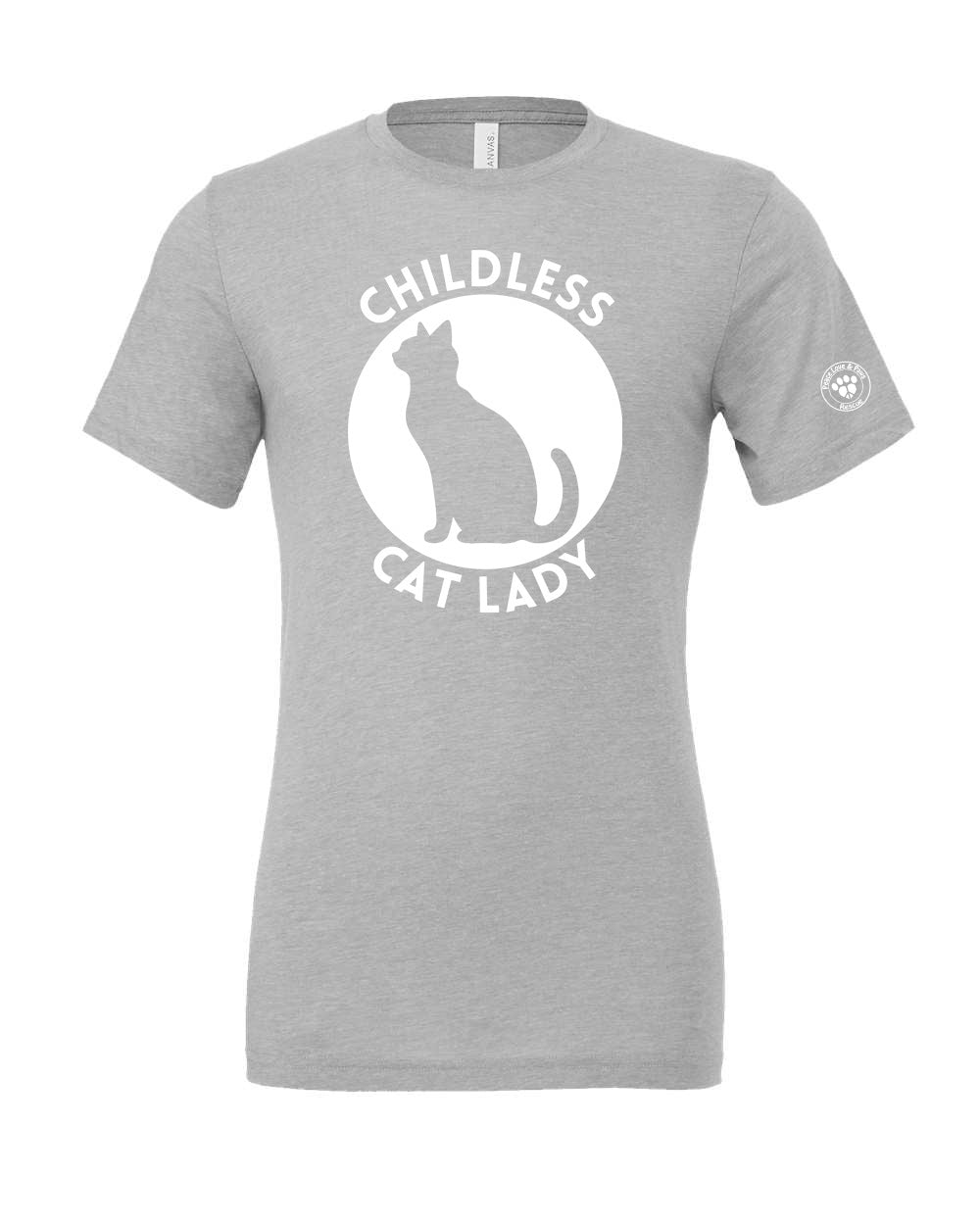 Peace Love and Paws Rescue -Childless Cat Lady Unisex Bella Triblend Shirt