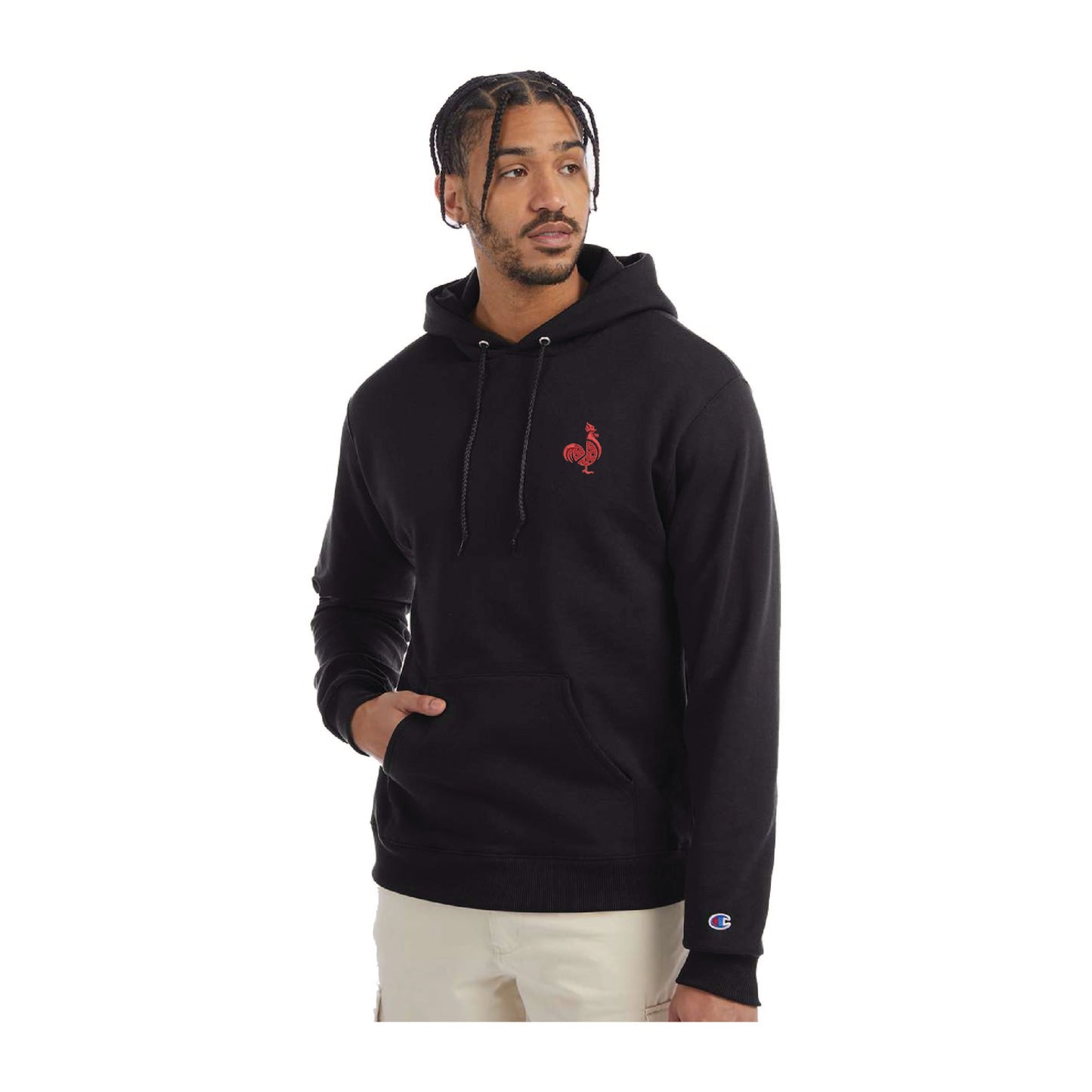 Saroki's Chicken - Embroidered Champion Reverse Weave Hooded Sweatshirt