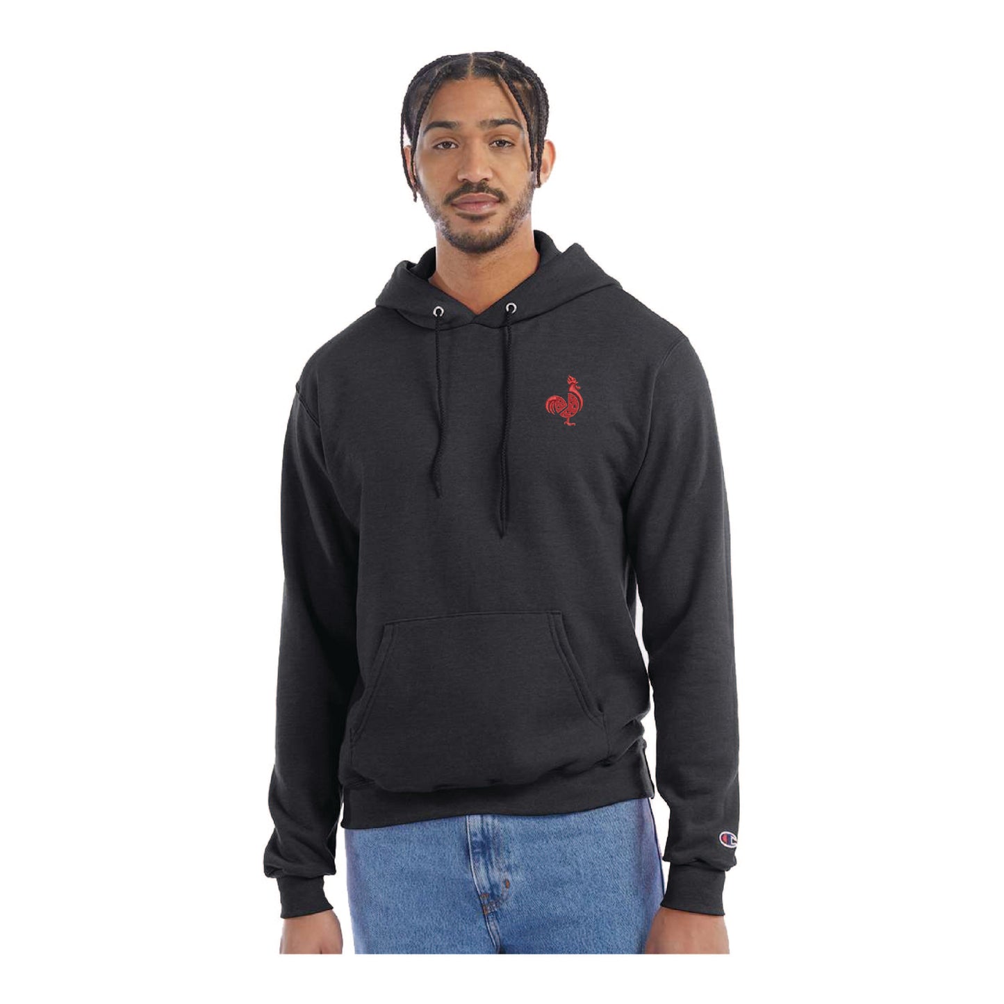 Saroki's Chicken - Embroidered Champion Reverse Weave Hooded Sweatshirt