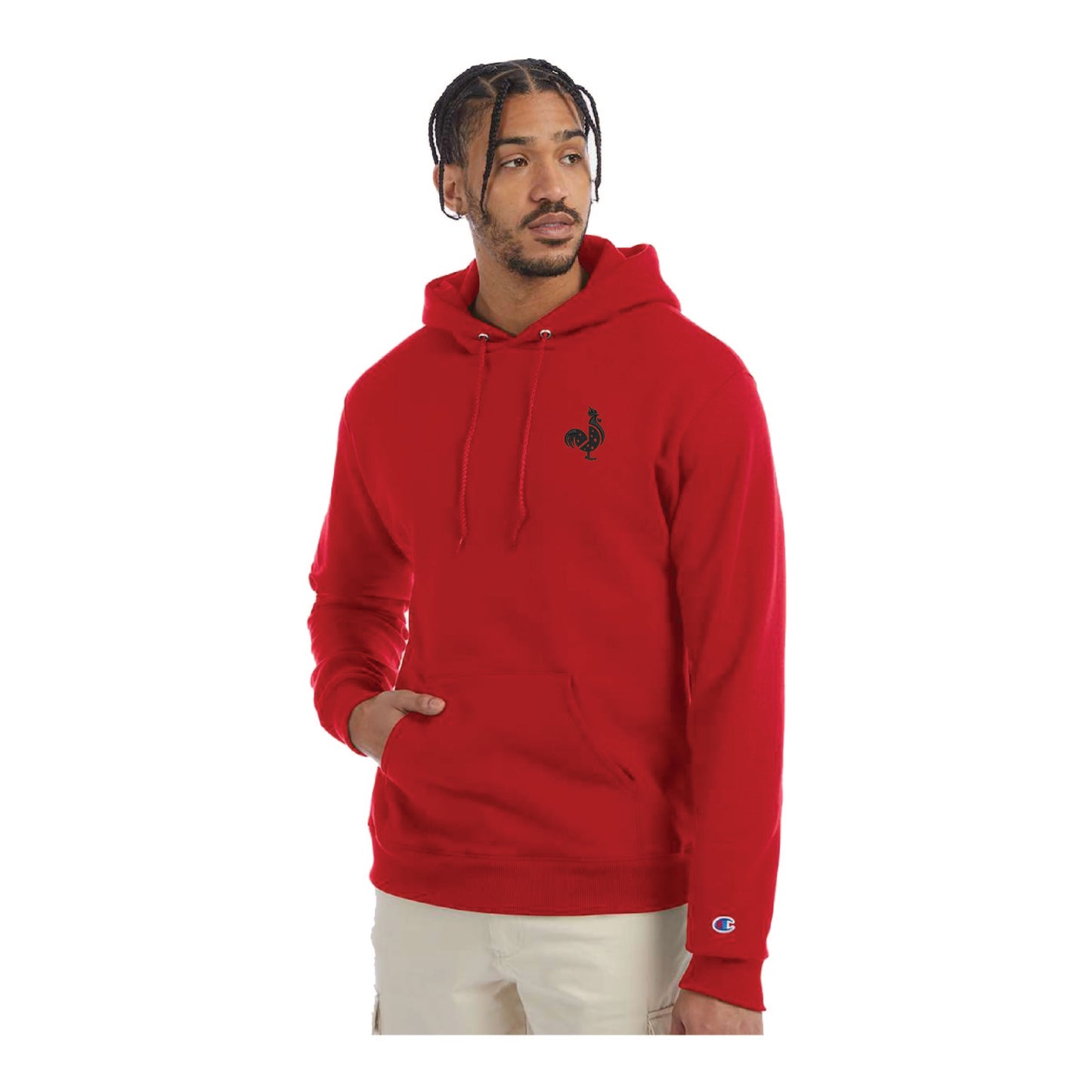 Saroki's Chicken - Embroidered Champion Reverse Weave Hooded Sweatshirt