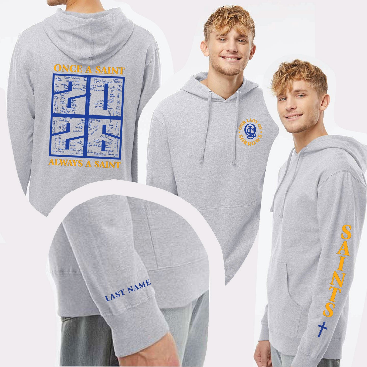 OLS - Class Of 2026 8th Grade Hoodie ADULT SIZES W/ ADDED CUSTOM LAST NAME (most popular)