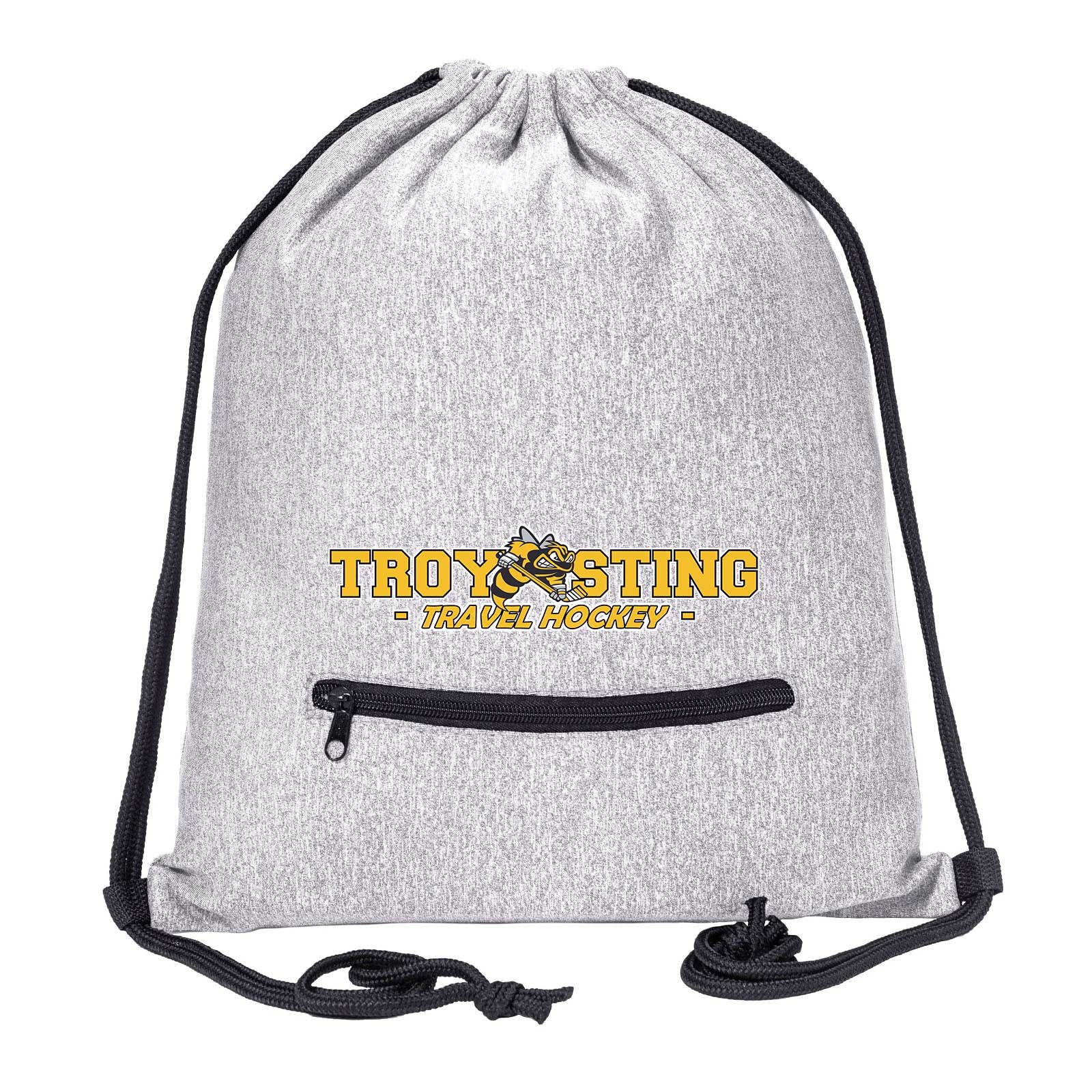 Troy Sting Drawstring Bag w/ Zipper Pocket Printed