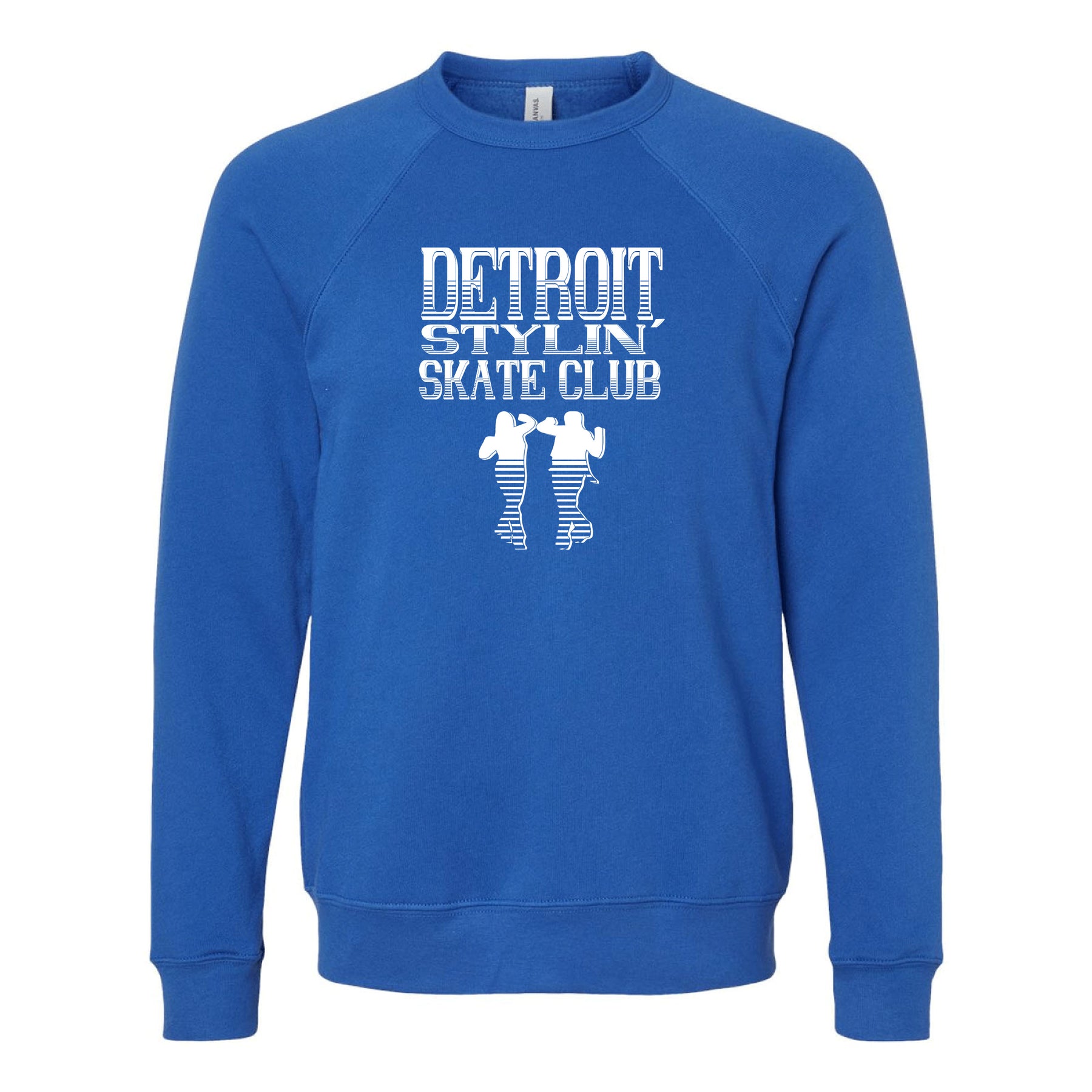 Detroit Stylin' Skate Club - Bella + Canvas Unisex Cotton/Polyester Fleece Raglan Crewneck Sweatshirt Printed