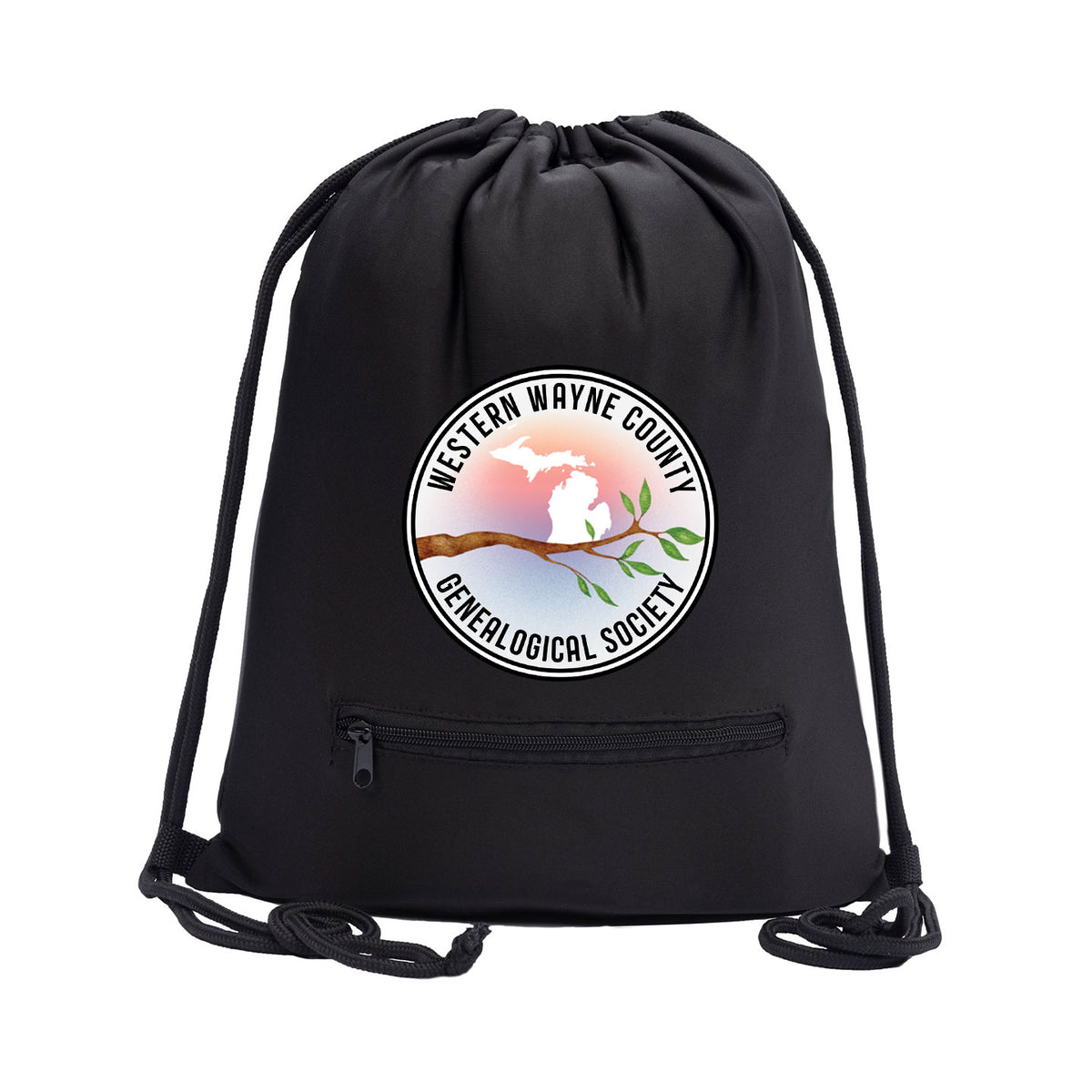 WWCGS - Logo Melange Drawstring Bag With Zipper Pocket