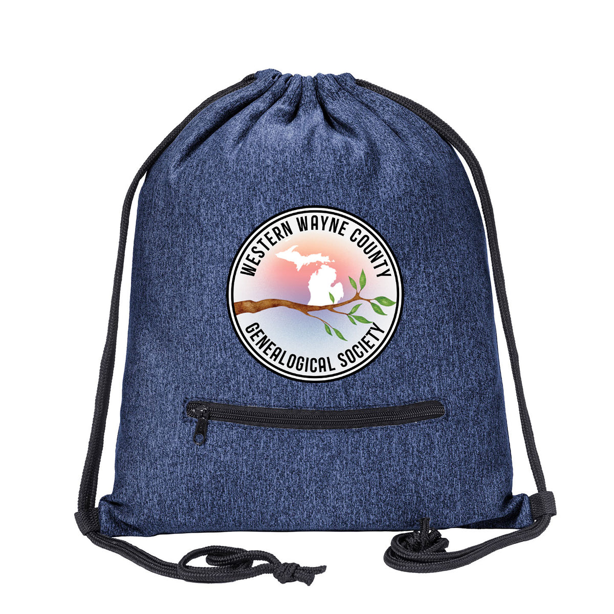 WWCGS - Logo Melange Drawstring Bag With Zipper Pocket