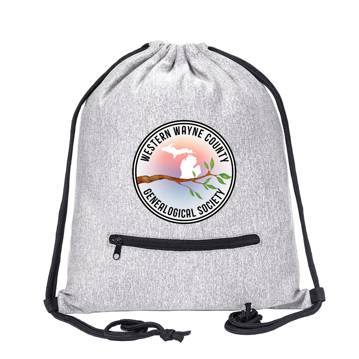 WWCGS - Logo Melange Drawstring Bag With Zipper Pocket