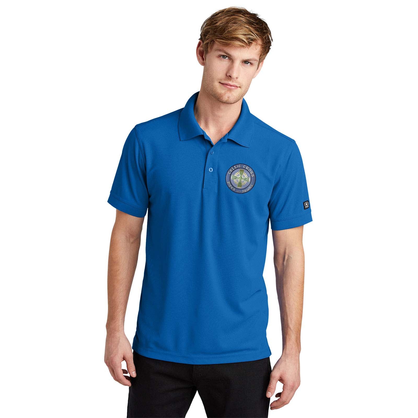 Celtic Cross BAND Embroidered Ogio Men's 100% Polyester Caliber 2.0 Polo T-Shirt - Mato & Hash