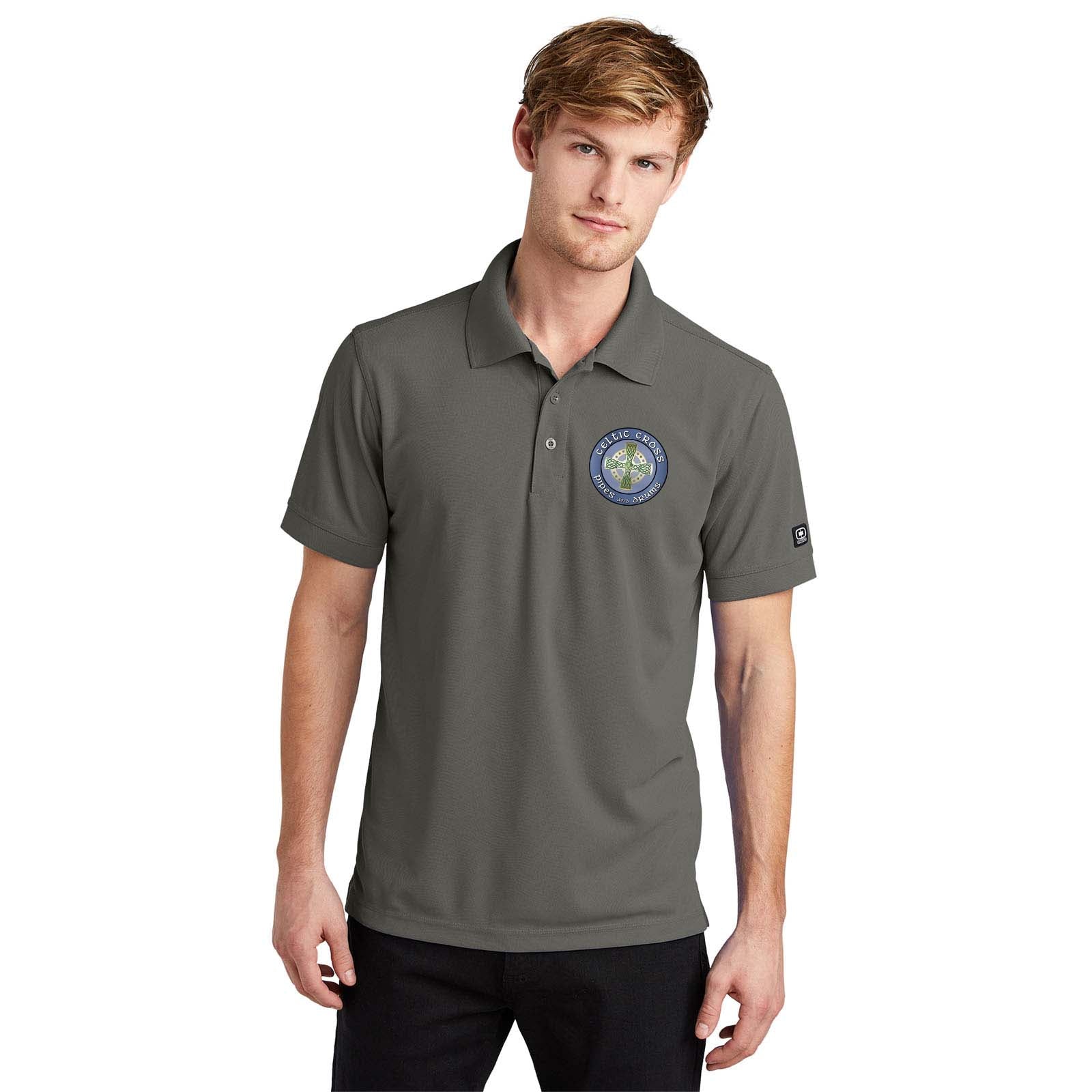 Celtic Cross BAND Embroidered Ogio Men's 100% Polyester Caliber 2.0 Polo T-Shirt - Mato & Hash