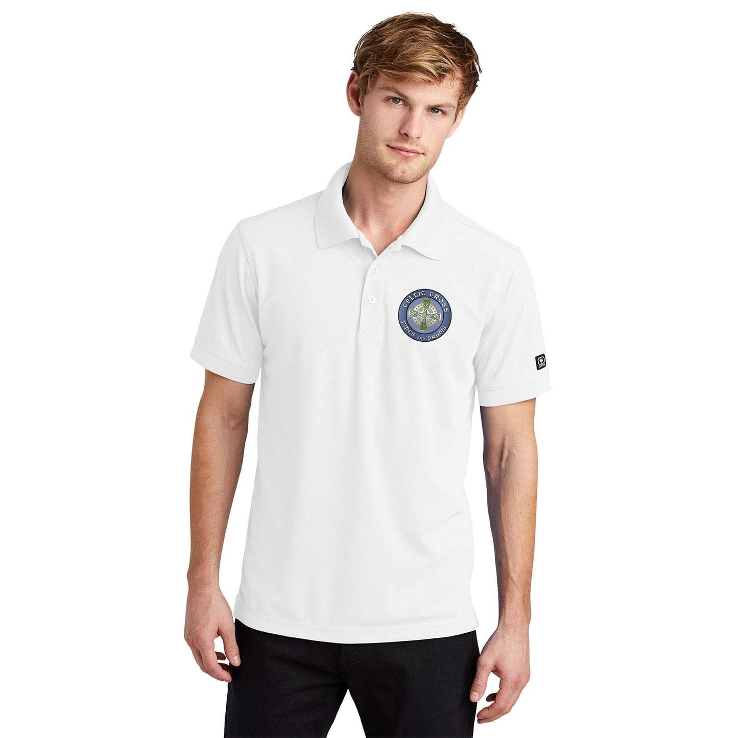 Celtic Cross BAND Embroidered Ogio Men's 100% Polyester Caliber 2.0 Polo T-Shirt - Mato & Hash