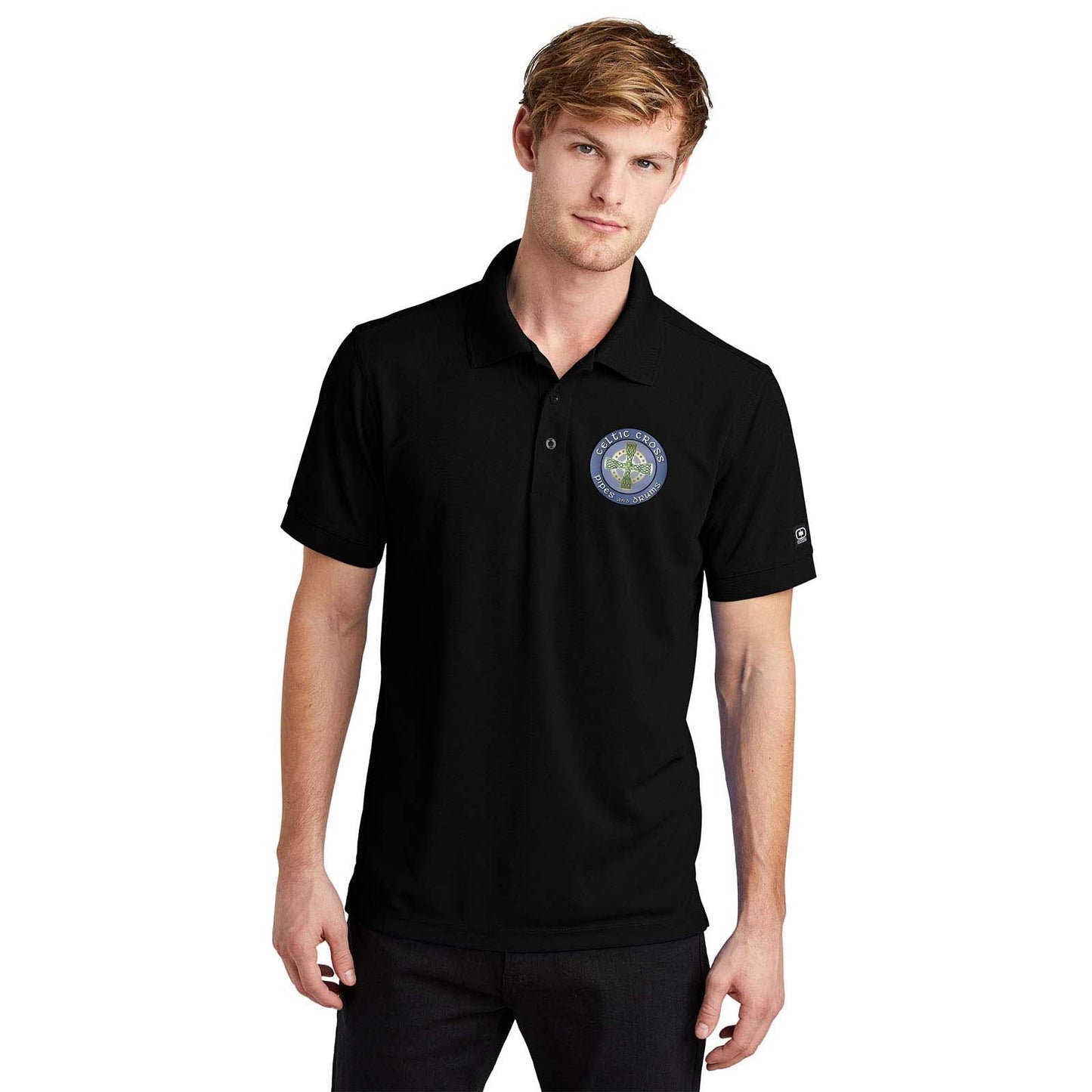 Celtic Cross BAND Embroidered Ogio Men's 100% Polyester Caliber 2.0 Polo T-Shirt - Mato & Hash