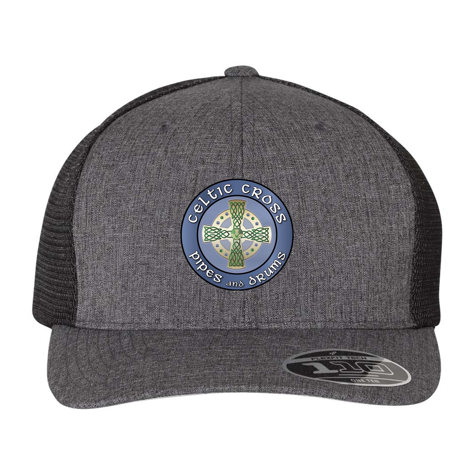 Celtic Cross BAND Embroidery Flexfit 110M Trucker Mesh-Back Cap - Mato & Hash