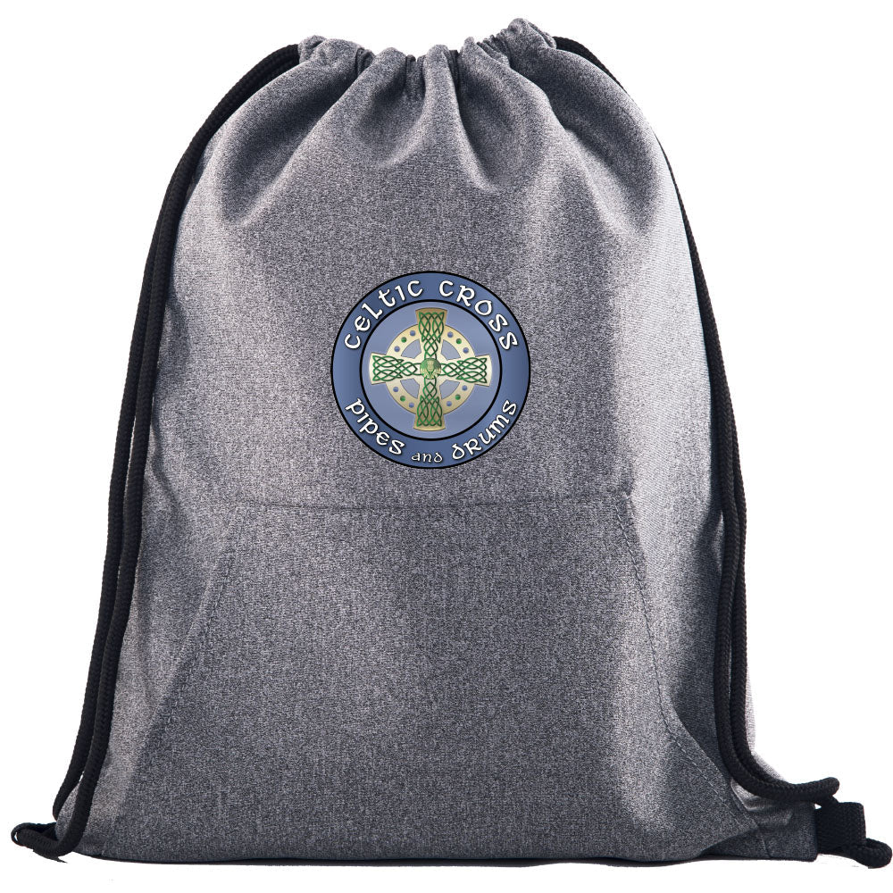 Celtic Cross BAND Melange Drawstring Gym Bag With Quick-Access Pocket - Mato & Hash