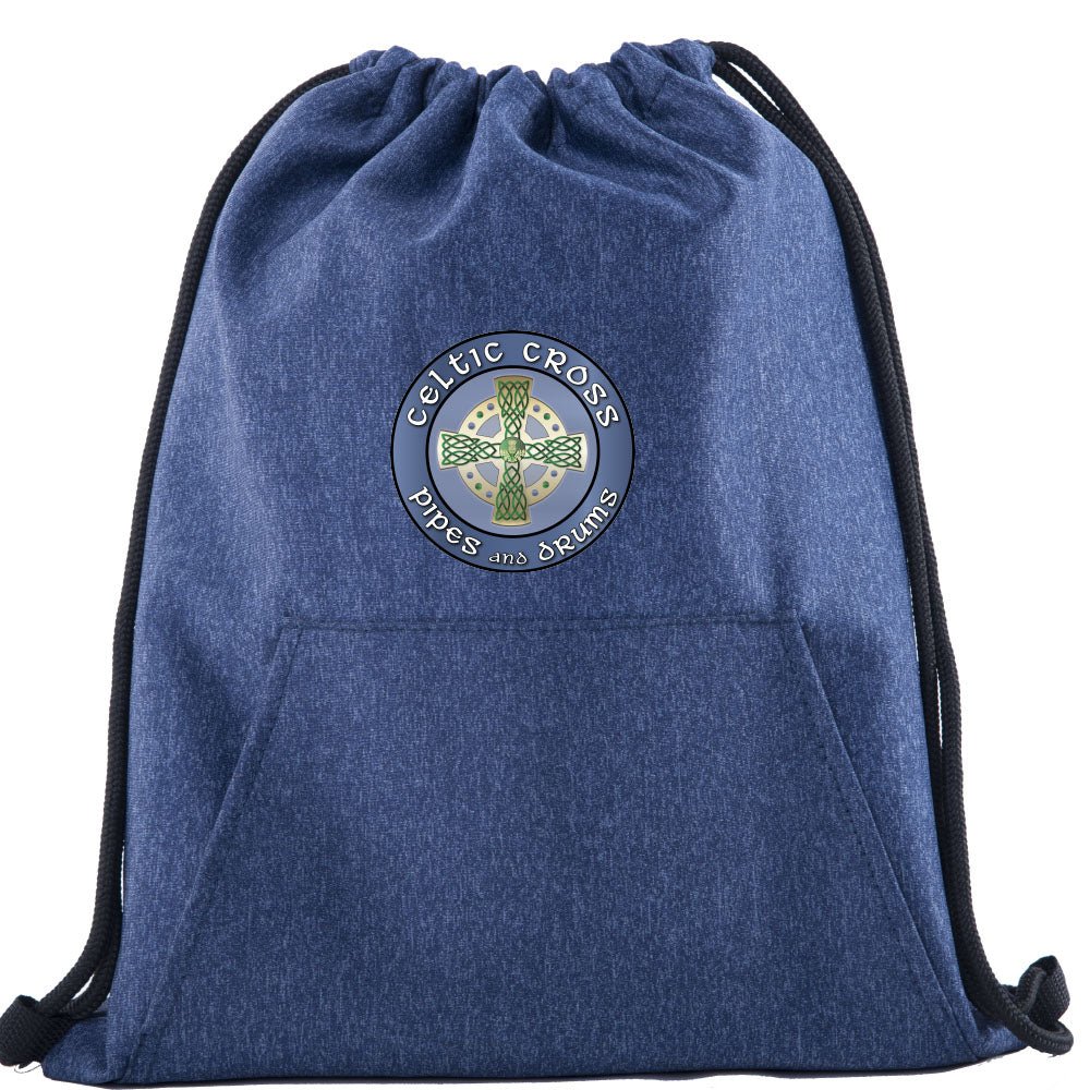 Celtic Cross BAND Melange Drawstring Gym Bag With Quick-Access Pocket - Mato & Hash