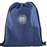 Celtic Cross BAND Melange Drawstring Gym Bag With Quick-Access Pocket - Mato & Hash