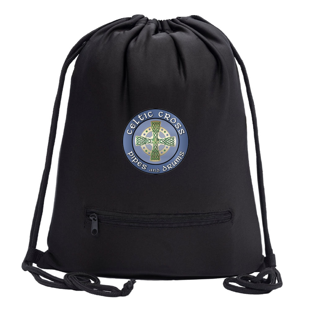 Celtic Cross BAND Melange Drawstring Gym Bag With Zipper Pocket - Mato & Hash