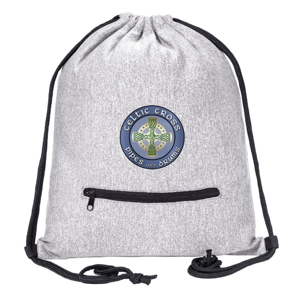 Celtic Cross BAND Melange Drawstring Gym Bag With Zipper Pocket - Mato & Hash
