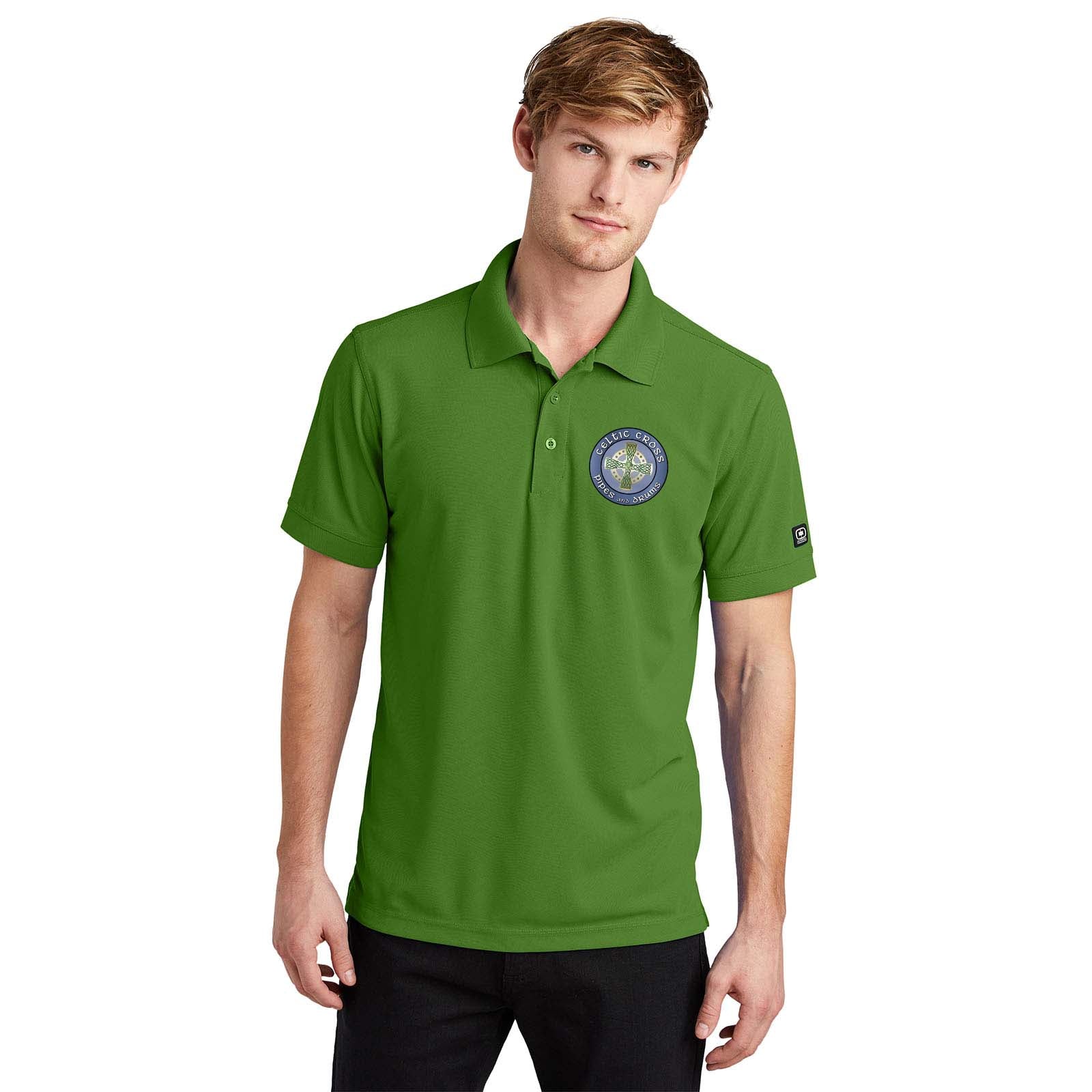 Celtic Cross Fan Embroidered Ogio Men's 100% Polyester Caliber 2.0 Polo T-Shirt - Mato & Hash