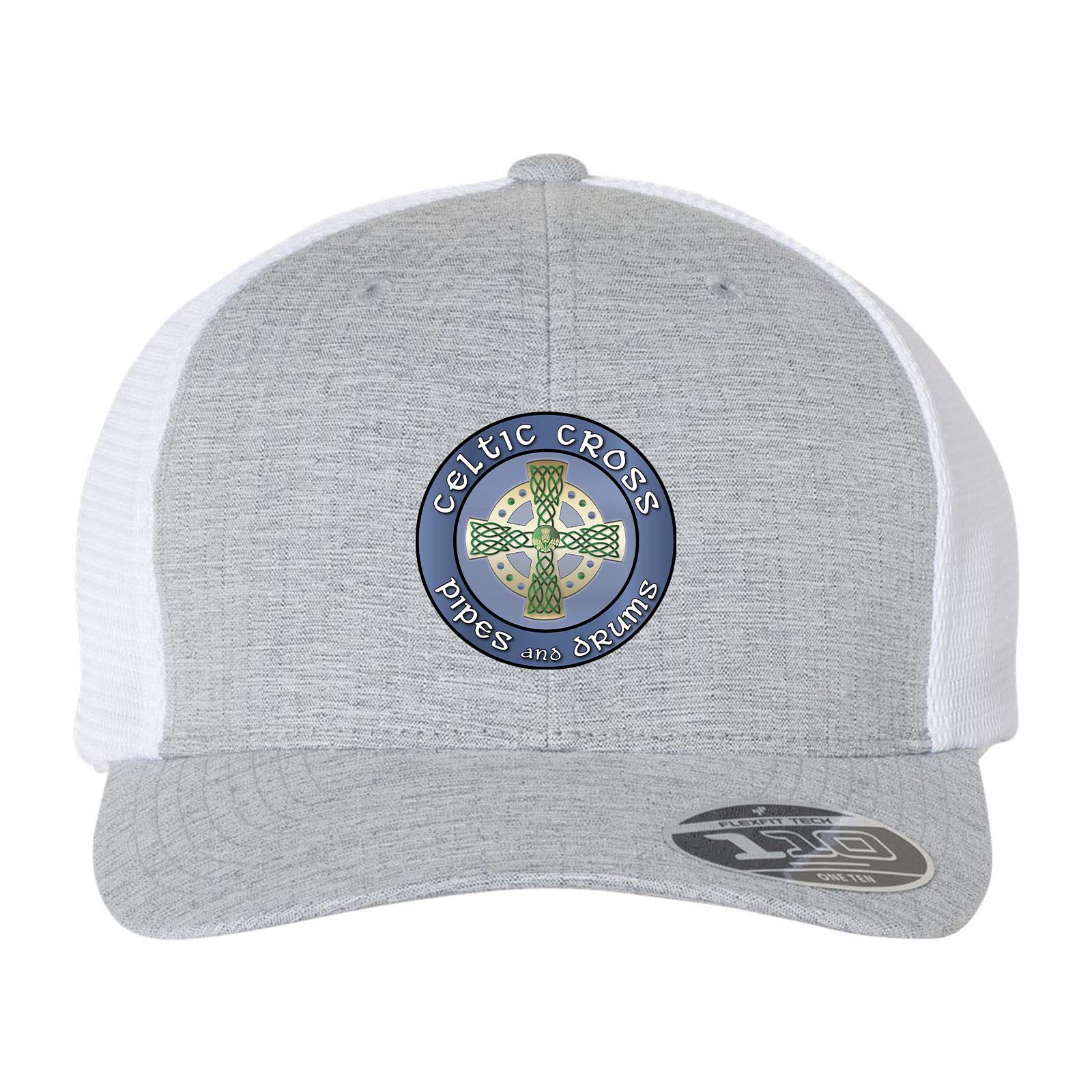 Celtic Cross Fan Embroidery Flexfit 110M Trucker Mesh-Back Cap - Mato & Hash