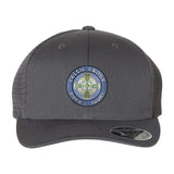 Celtic Cross Fan Embroidery Flexfit 110M Trucker Mesh-Back Cap - Mato & Hash