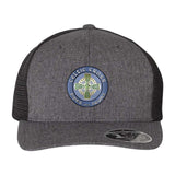 Celtic Cross Fan Embroidery Flexfit 110M Trucker Mesh-Back Cap - Mato & Hash