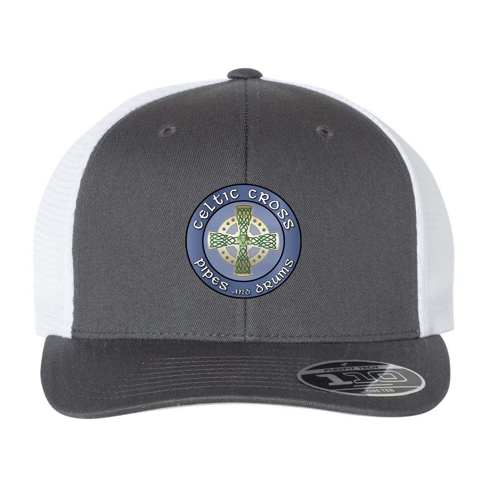 Celtic Cross Fan Embroidery Flexfit 110M Trucker Mesh-Back Cap - Mato & Hash