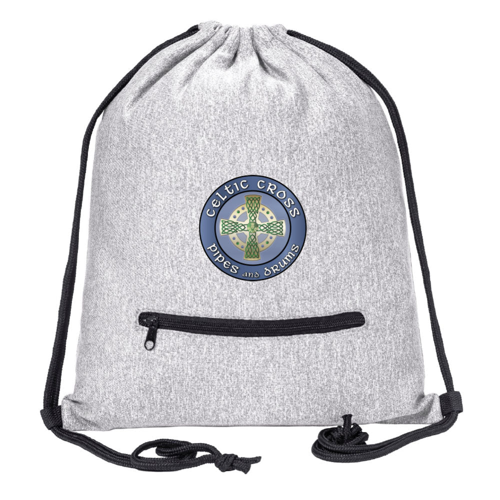 Celtic Cross Fan Melange Drawstring Gym Bag With Zipper Pocket - Mato & Hash