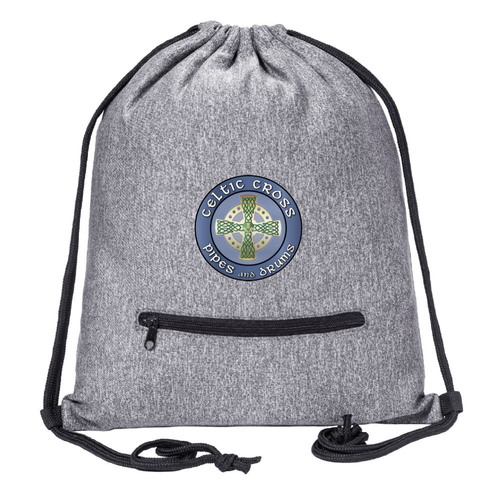 Celtic Cross Fan Melange Drawstring Gym Bag With Zipper Pocket - Mato & Hash