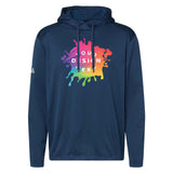 Custom Adidas - Textured Mixed Media Hooded Sweatshirt Printed - Mato & Hash