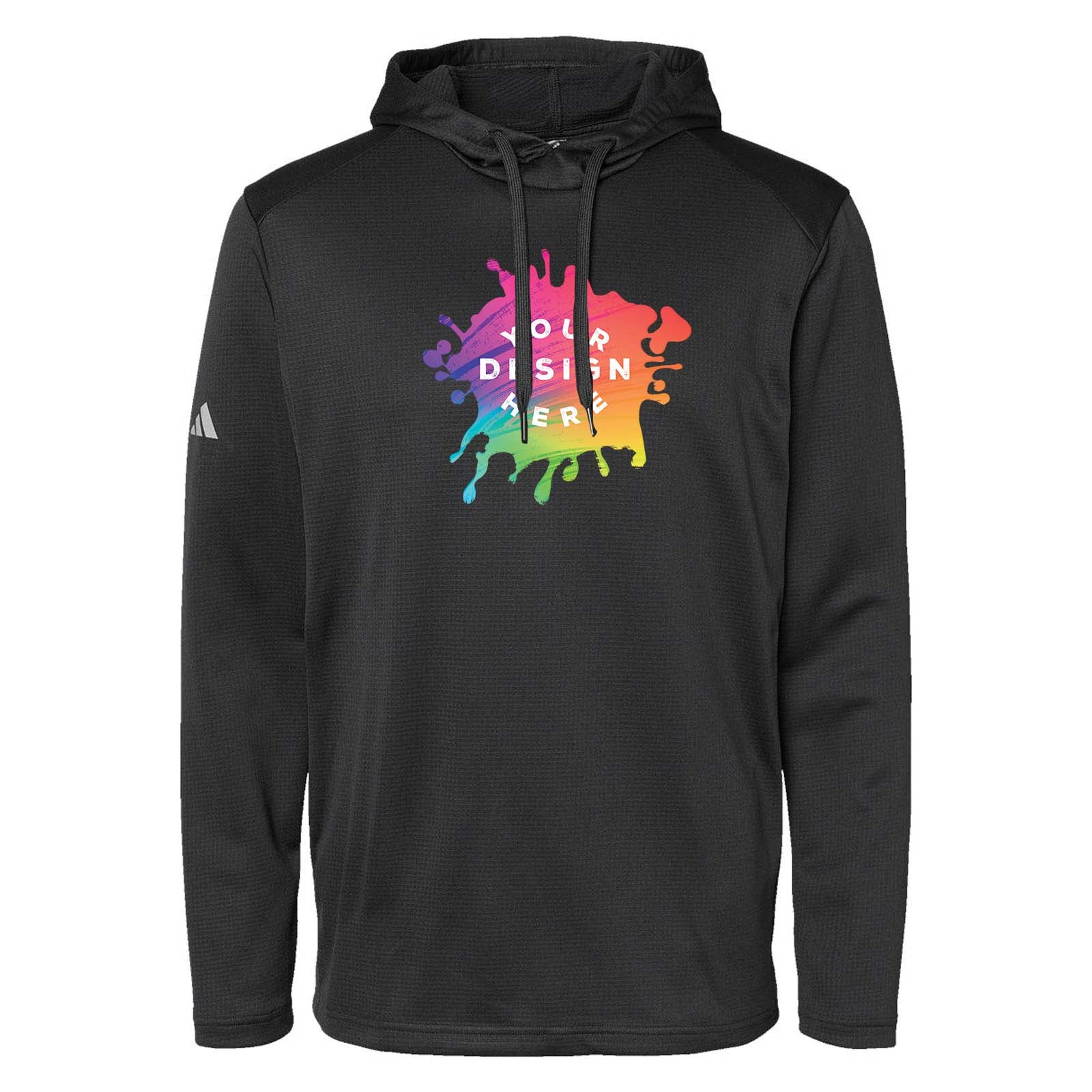 Custom Adidas - Textured Mixed Media Hooded Sweatshirt Printed - Mato & Hash