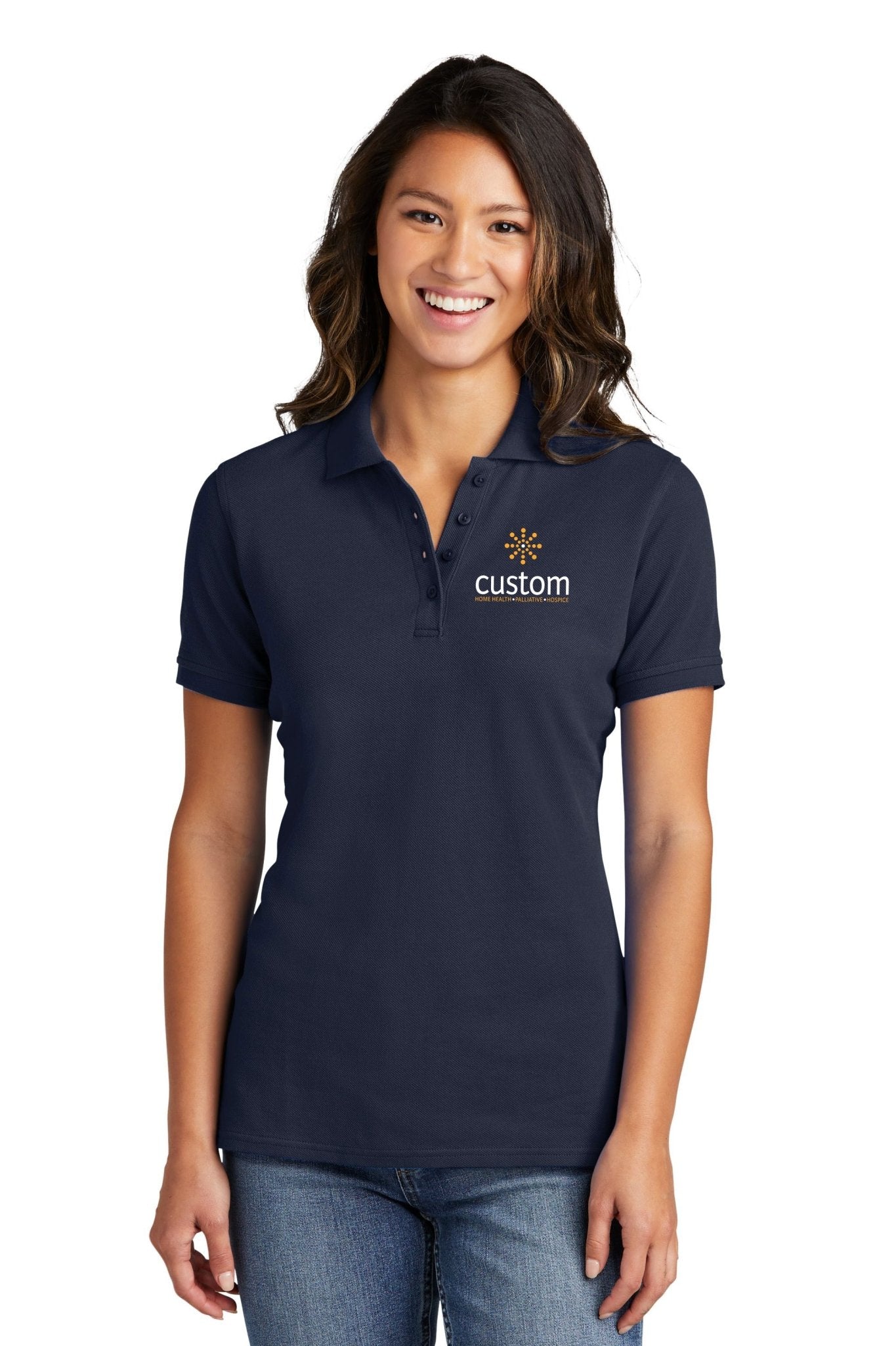 Custom Home Health - Port & Company® Ladies Combed Ring Spun Pique Polo Embroidery - Mato & Hash